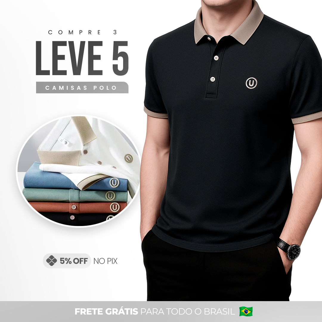 Camisas Urban Polo em Tecido Premium [COMPRE 3 & LEVE 5].