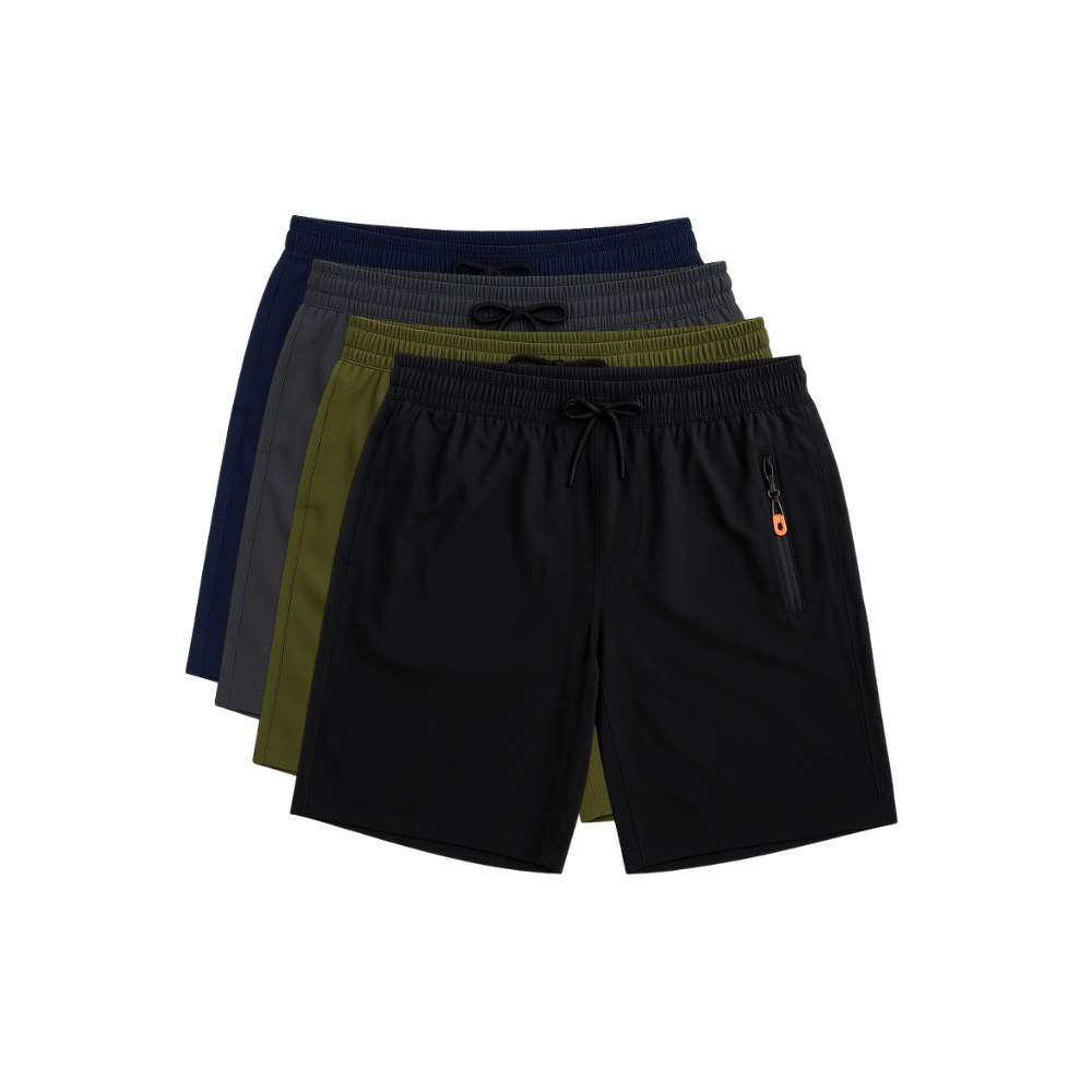 Kit 4 Bermudas DryFit Premium Evolut Performance - Secagem rápida, Bolso com Zíper e Ajuste Anatômico | BLACK FRIDAY | FRETE GRÁTIS